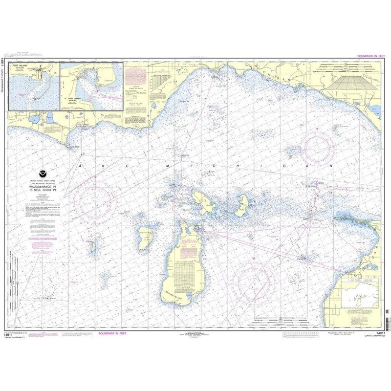 NOAA - 14911 - Waugoshance Point to Seul Choix Point - Port Inland - St. James Harbor