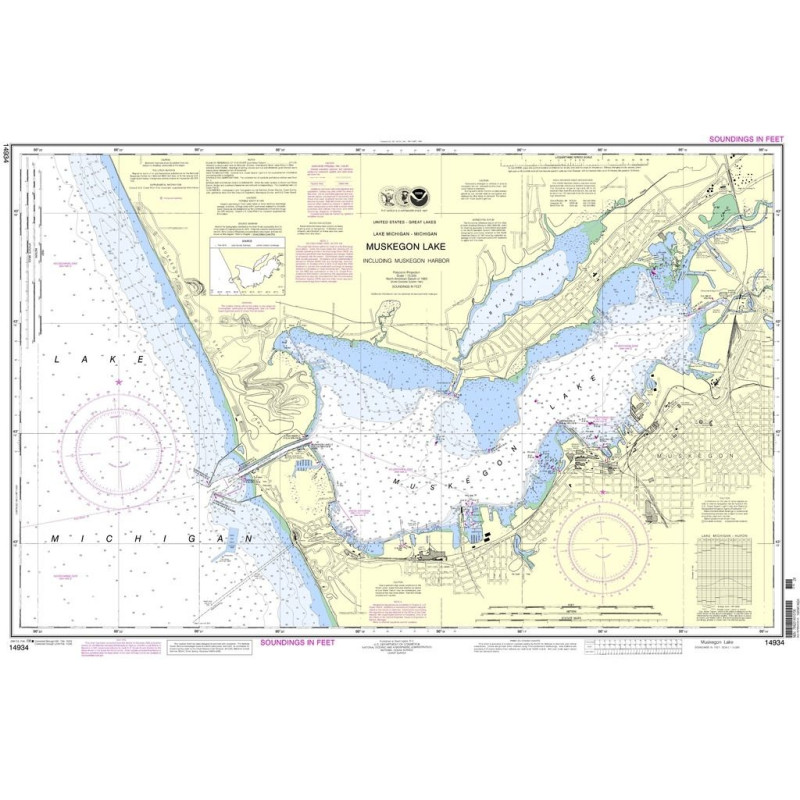 NOAA - 14934 - Muskegon Lake, including Muskegon Harbor