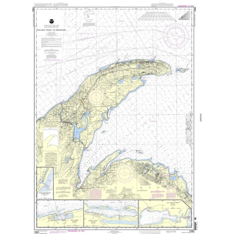 NOAA - 14964 - Big Bay Point to Redridge - Grand Traverse Bay Harbor - Lac La Belle Harbor - Copper Harbor - Eagle Harbor