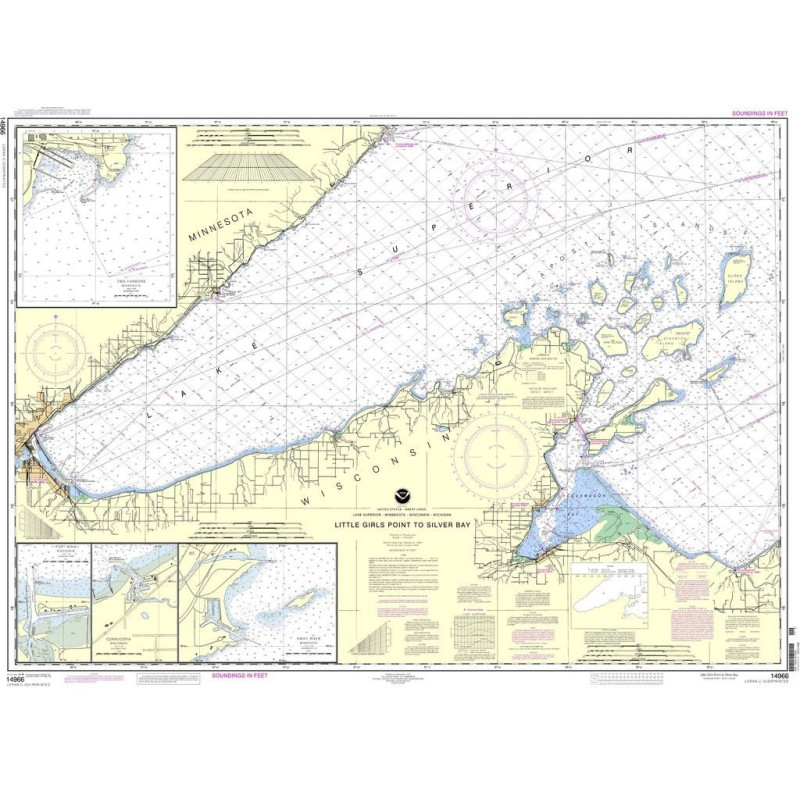 NOAA - 14966 - Little Girls Point to Silver Bay - Cornucopia - Port Wing - Knife River - Two Harbors