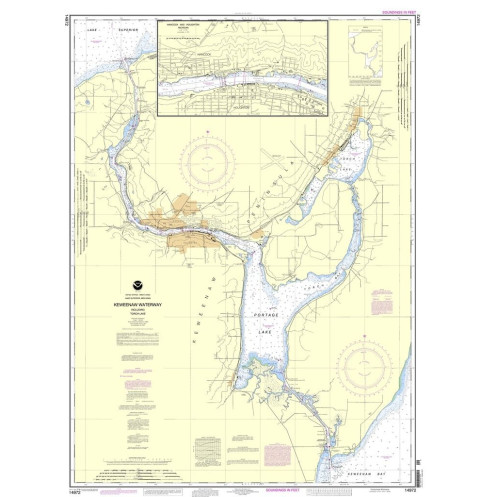 NOAA - 14972 - Keweenaw Waterway, including Torch Lake - Hancock and Houghton