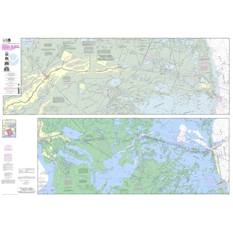 NOAA - 11365PF - Barataria and Bayou Lafourche Waterways - Intracoastal Waterway to Gulf of Mexico