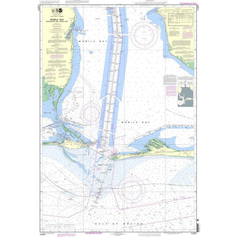 NOAA - 11377 - Mobile Bay Approaches and Lower Half