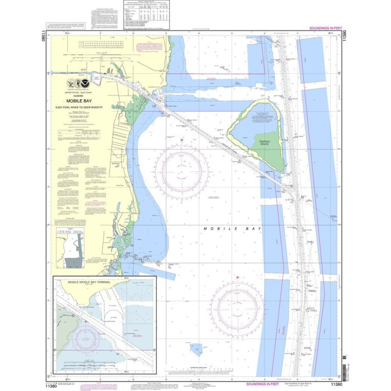 NOAA - 11380 - Mobile Bay - East Fowl River to Deer River Pt - Mobile Middle Bay Terminal