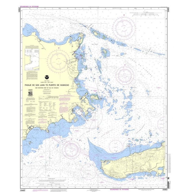 NOAA - 25663 - Pasaje de San Juan to Puerto de Humacao and Western Part of lsla de Vieques