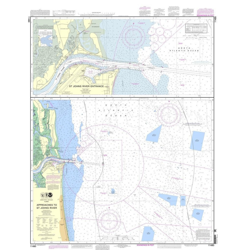 NOAA - 11490 - Approaches to St. Johns River - St. Johns River Entrance