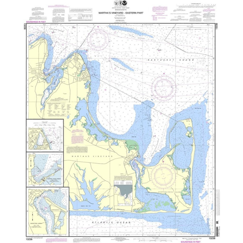 NOAA - 13238 - Martha's Vineyard - Eastern Part - Oak Bluffs Harbor - Vineyard Haven Harbor - Edgartown Harbor