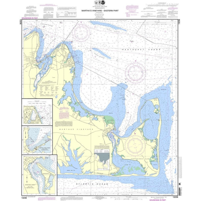 NOAA - 13238 - Martha's Vineyard - Eastern Part - Oak Bluffs Harbor - Vineyard Haven Harbor - Edgartown Harbor