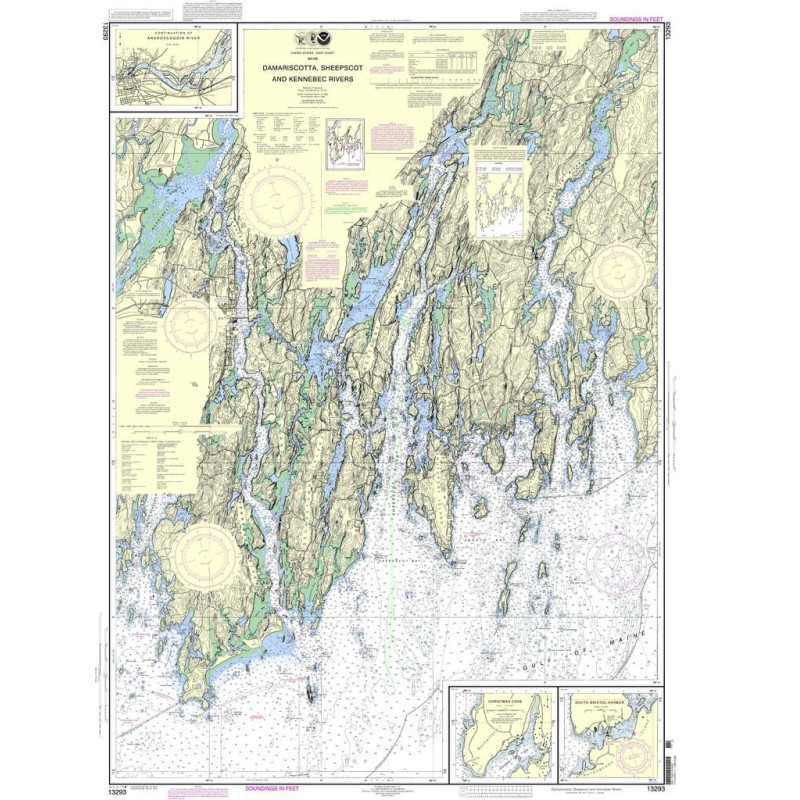 NOAA - 13293 - Damariscotta, Sheepscot and Kennebec Rivers - South Bristol Harbor - Christmas Cove