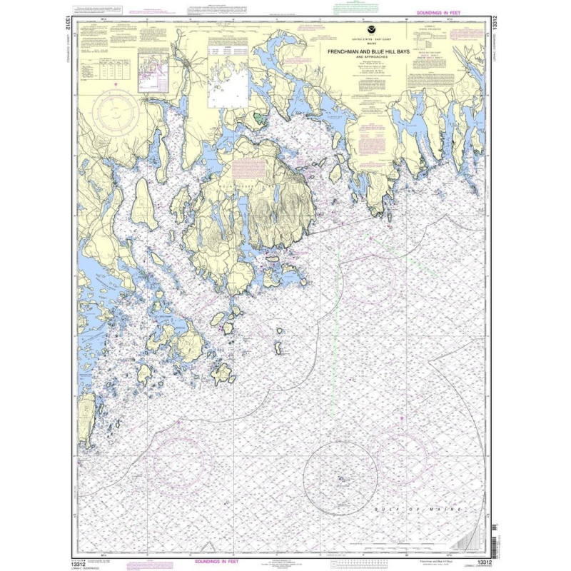 NOAA - 13312 - nautical chart - Frenchman and Blue Hill Bays and Approaches