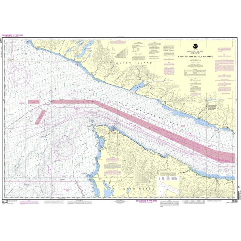 NOAA - 18460 - Strait of Juan de Fuca - Entrance - (includes Metric version)