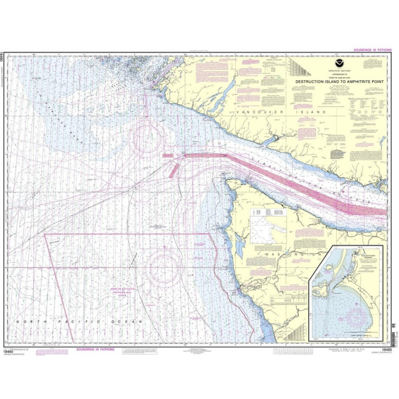 NOAA - 18480 - Approaches to Strait of Juan de Fuca - Destruction - Island to Amphitrite Point