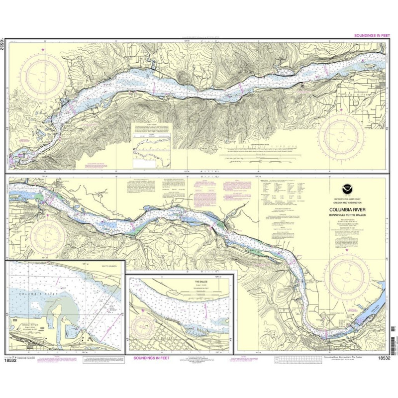 NOAA - 18532 - Columbia River - Bonneville to The Dalles - The Dalles - Hood River