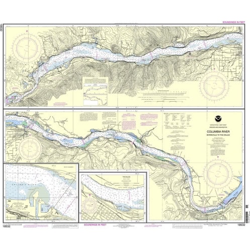 NOAA - 18532 - Columbia River - Bonneville to The Dalles - The Dalles - Hood River NOAA - 18532 - Columbia River - Bonneville to The Dalles - The Dalles - Hood River