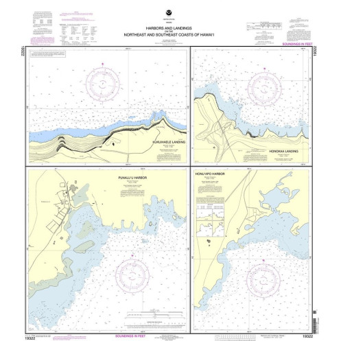 NOAA - 19322 - Harbors & Landings on the Northeast & Southeast Coasts of Hawai‘I - Honokaa Landing - Honu‘apo Bay - Kukuihaele L