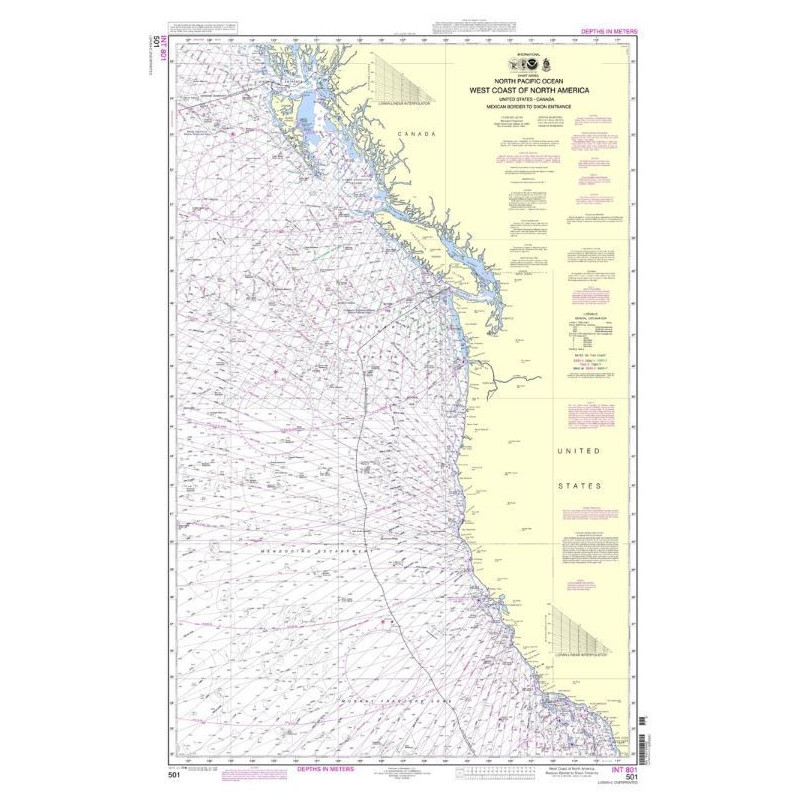 NOAA - 501 - West Coast Of North America - Mexican Border To Dixon Entrance - INT-801 West Coast Of North America - Mexican Bord