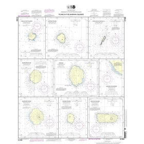 Carte marine NOAA - 81086 - Plans des Îles Mariannes (système métrique) - Mouillage d'Agrihan - Agrihan - Île Anatahan - Île A
