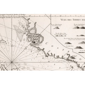 Toile tendue carte marine ancienne de détroit de Singapour et de Malacaa en 1755