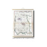 Toile tendue carte marine ancienne des Îles de Jersey, Guernesey, Chausey en 1781