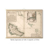 Toile tendue carte marine ancienne de Belle Île en 1761