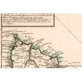 Toile tendue carte marine ancienne de Belle Île en 1761