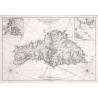 Toile tendue carte marine ancienne de Belle île en Mer en 1761