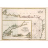 Toile tendue carte marine ancienne de Guyenne et Gascogne en 1693