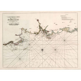 Toile tendue carte marine ancienne de Tregastel à Guisseny en 1693