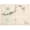 Toile tendue carte marine ancienne de l'Anse de Goulven à Ouessant en 1693