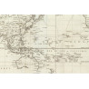 Toile tendue carte marine ancienne de l'expédition, ou voyage, de la Pérouse en 1788