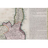 Toile tendue carte marine ancienne de la Corse en 1763