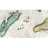 Toile tendue carte marine ancienne des Îles de Ré et d'Oléron