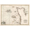 Toile tendue carte marine ancienne de Cotentin en 1693