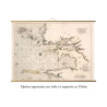Toile tendue carte marine ancienne du Finistère en 1693