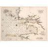 Toile tendue carte marine ancienne de Finistère en 1693