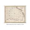 Toile tendue carte marine ancienne du Golfe de Gascogne en 1693