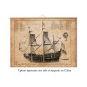 Toile tendue gravure marine ancienne Vaisbeau de premier rang - plan de 1685