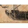 Toile tendue gravure marine ancienne Vaisbeau de premier rang - plan de 1685