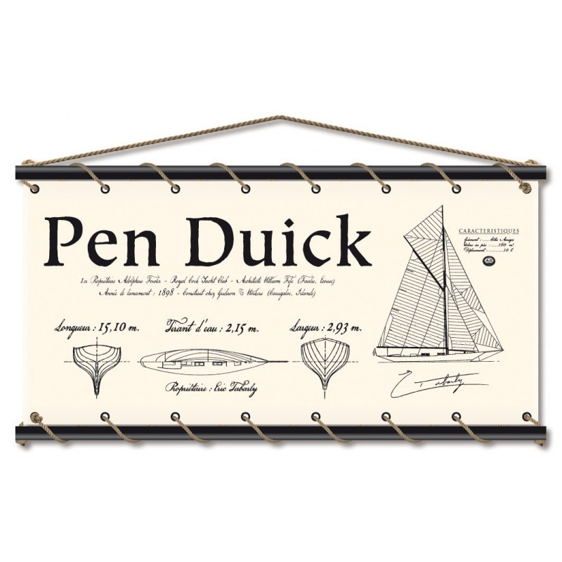 Toile tendue coton Pen Duick - Croquis - écru