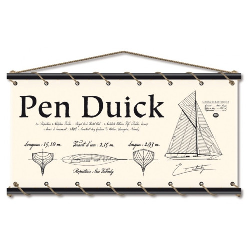 Toile tendue Pen Duick croquis écru