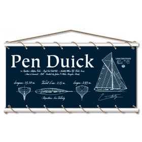 Toile tendue coton Pen Duick - Croquis - marine