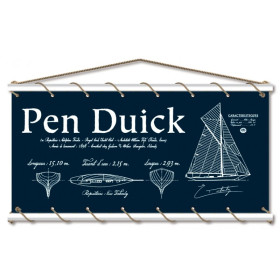 Toile tendue Pen Duick croquis marine - 115 x 60 cm