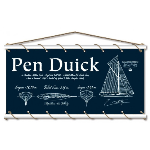 Toile tendue Pen Duick croquis marine