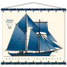 Toile tendue coton Jeanne goélette Islandaise - bleu