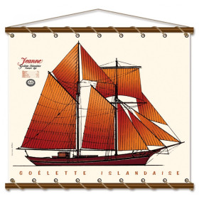 Toile tendue coton Jeanne goélette Islandaise - ocre