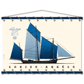 Toile tendue coton Louise Angèle - bleu