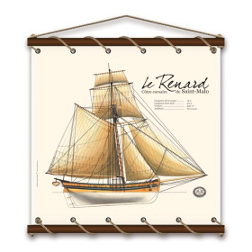 Toile tendue coton le Renard - Aquarelle