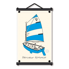 Toile tendue coton Optimist - bleu
