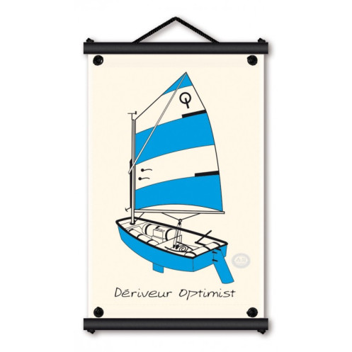 Toile tendue coton Optimist - bleu Toile tendue coton Optimist - bleu