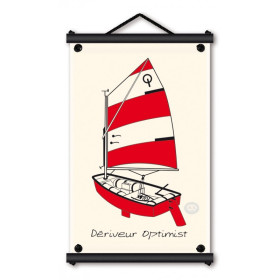 Toile tendue coton Optimist - rouge